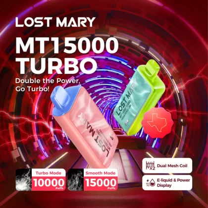 Made in Indonesia | Lost Mary MT15K Turbo Disposable - 15,000 Puffs - Strawberry Kiwi
