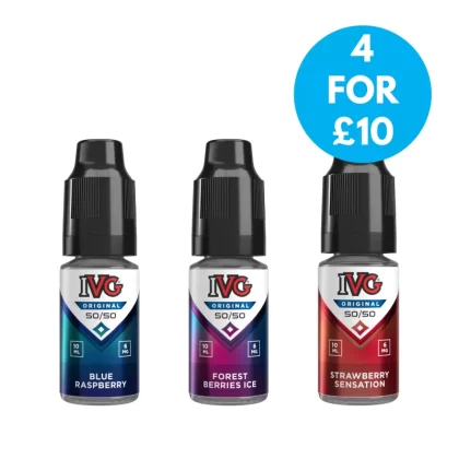 IVG E-Liquid 50/50 Freebase 6mg (0.6%) - Blue Raspberry, Forest Berries Ice; Vape Product
