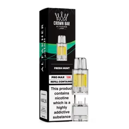 Al Fakher Crown Bar Pro Max 12K Prefilled Pod Fresh Mint - Nicotine Strength#20mg (82C7CB)