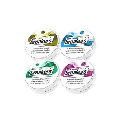Lucy Breakers Nicotine Pouches (15 Pouches/Can) - flavor#Mint>Berry Citrus>Mango>Apple Ice~nicotine avail#4mg>8mg