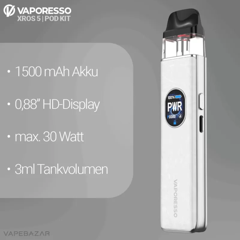Vaporesso XROS 5 – Opal White - Image 2