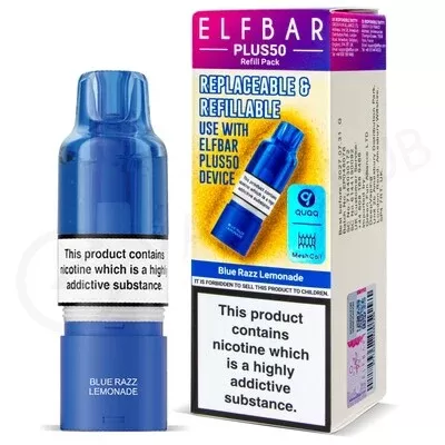 Blue Razz Lemonade Elf Bar Plus 50 Refill Pod