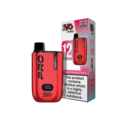 IVG Pro 12 Strawberry Raspberry Cherry Vape Kit - Strength#20mg (CFFAAF)