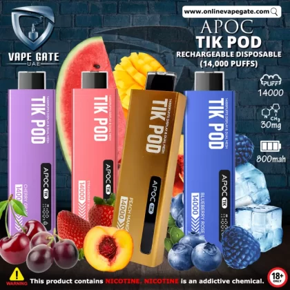 Apoc Tik Pod Rechargeable Disposable Vape (14,000 Puffs) - Ice Mint / 30 mg