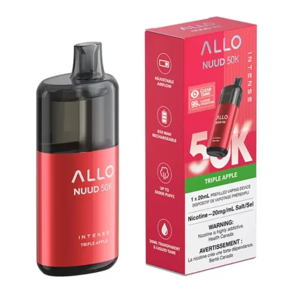 Allo Intense Nuud 50K Disposable Vape Device - Triple Apple 20ml - 20mg/ml