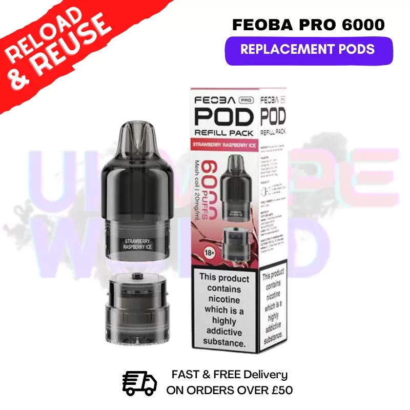 Strawberry Raspberry Ice FEOBA Pro 6000 Replacement Pods