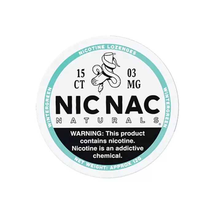 Nic Nac Wintergreen Nicotine Lozenges - 15 per can - 3 mg - Image 3