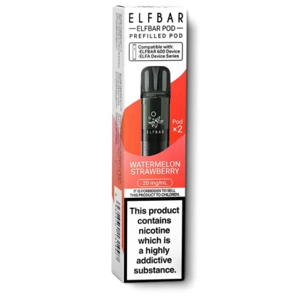 Watermelon Strawberry Elfbar 600 Prefilled Pods - 20 mg/ml (0858B5)
