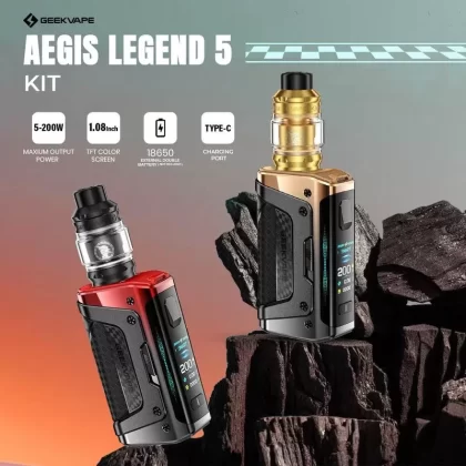 Geekvape Aegis Legend 5 Vape Mod Kit - COLORS#Aurora Rainbow>Carbon Black>Earth Brown>Frost Silver>Glacier Green>Racing Gold>Turbo Red>Twilight Blue