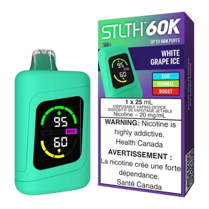 STLTH 60K Disposable Vape Device – White Grape Ice
