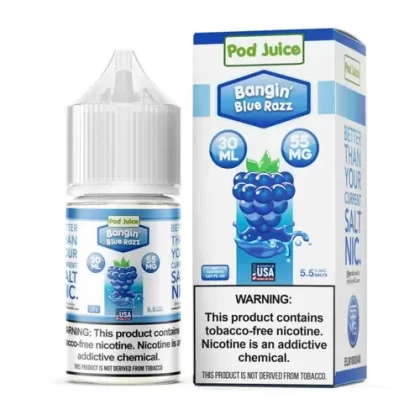 Pod Juice Salt Bangin’ Blue Razz Tobacco Free Nicotine E-Juice 30ml
