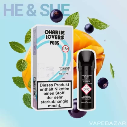 Charlie Lovers Pods – He & She (1er Pack) - 10mg/ml, 20mg/ml; Vape Product