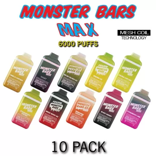 Monster Bars MAX Disposable Vape Device by Jam Monster – 10PK