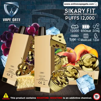 Sikary Fit Rechargeable Disposable Vape (12,000 Puffs) - Blueberry / 20 mg