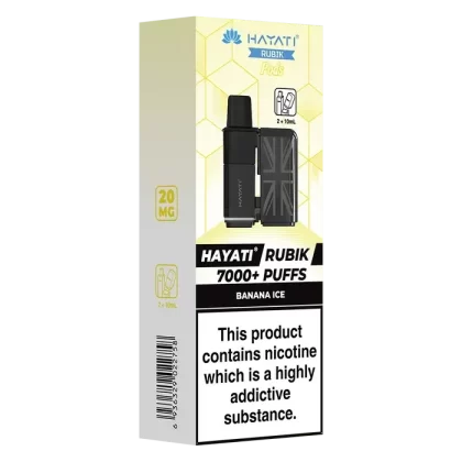 Hayati Rubik 7000 Prefilled Pods - Flavour#Banana Ice>Blue Razz Cherry>Blue Razz GB>Blue Sour Raspberry>Blueberry Cherry Cranberry>Blueberry Raspberry>Fresh Mint>H’ Bubba>Juicy Peach>Lemon & (EC1412)