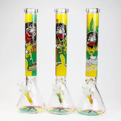 17.5 inches Rasta Man 7 mm Classic Beaker Glass Bong