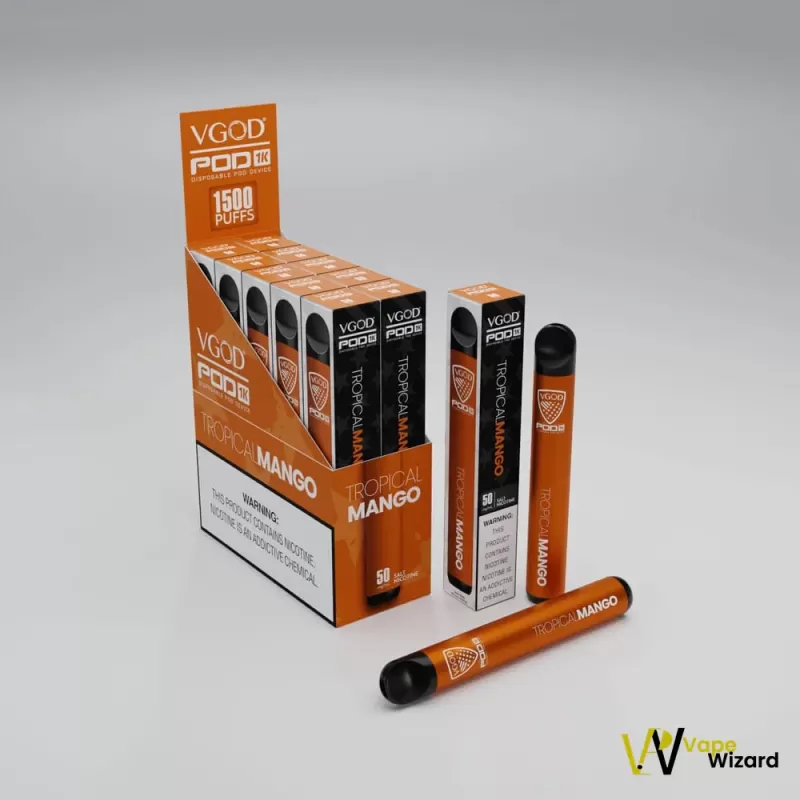 VGOD Pod 1K 1500 Puffs 20mg Nicotine Disposable Vape - Apple Bomb, Berry Bomb; Box of 10 Pcs (8A2A22) - Image 2