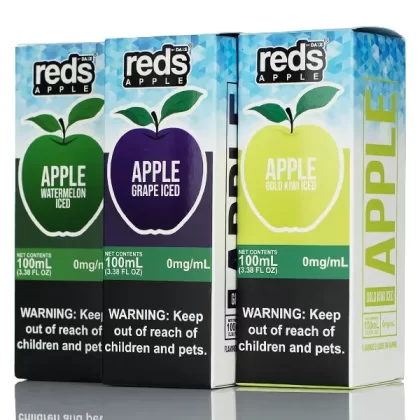 7 Daze Reds Apple ICED - No Nicotine Vape Juice - 100ml - Reds Apple ICED Strawberry