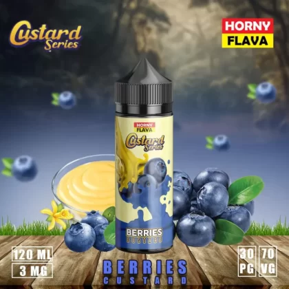 Horny Custard - Blueberry Custard 120ml E Liquid by Horny Flava - 3 mg / 120 ml
