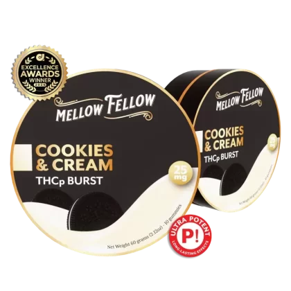 Mellow Fellow THCp Bursts Edibles – Cookies & Cream – 25mg - Vape Store