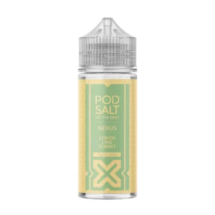 Pod Salt Lemon Lime Sorbet 100ml Vape Juice By Nexus - 1 x 18mg Nic Shot