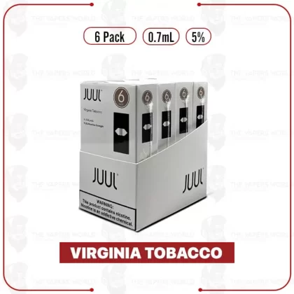 JUUL Virginia Tobacco Pods – 5% Nicotine – 0.7ml – 6 CT - Thevapersworld