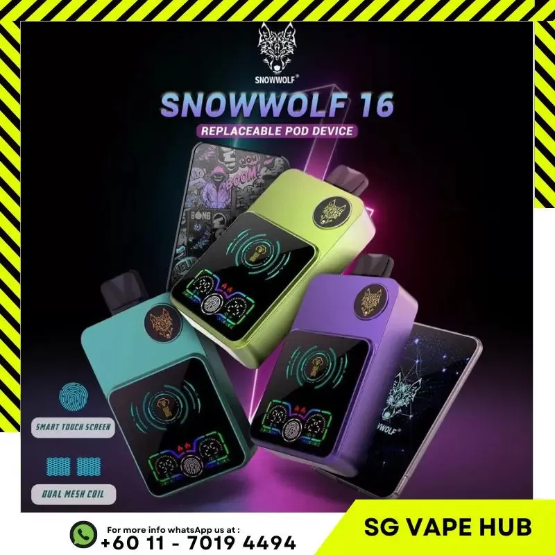 SNOWWOLF 16000 Puffs - Starter Kit (Kit + Cartridge) / Watermelon Mint Bubblegum - Image 3