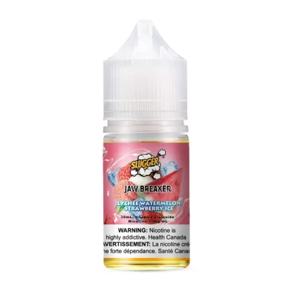 SLUGGER Jaw Breaker Salt – Lychee Watermelon Strawberry Ice 30ml (20, 35, 50mg) - Vapebar Pk