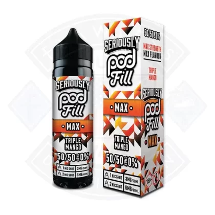 Doozy Vape Seriously Pod Fill MAX 50/50 – Triple Mango 40ml 0mg Shortfill E-Liquid - Eliquidsupply