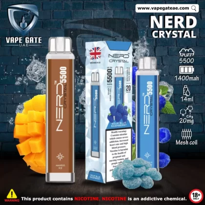NERD CRYSTAL DISPOSABLE VAPE (5500 Puffs) - Grape Ice / 20 mg