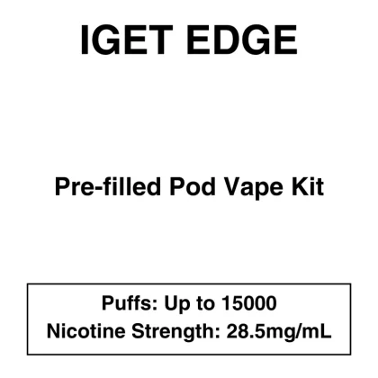 IGET Edge LP15000 – Prefilled Vape Kit – 28.5mg/mL Nicotine – Up to 15000 Puffs