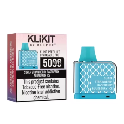 KLIKIT Super Strawberry Raspberry Blueberry Ice Disposable Vape 50mg – 5000Puffs – Non Refillable Pod