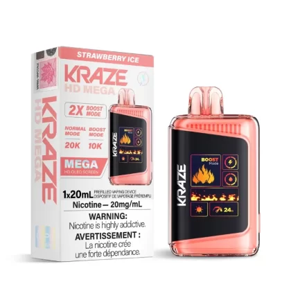 Kraze HD Mega Strawberry Ice (20K Puffs) Disposable Vape