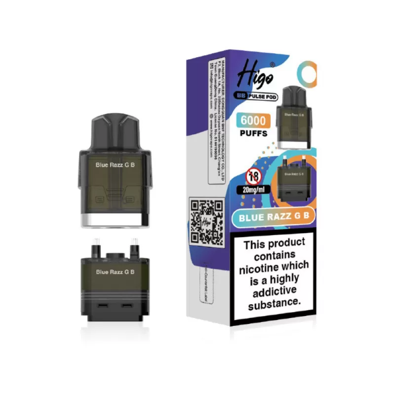 Higo BB Pulse 6000 Prefilled Pod Blue Razz GB - 20mg