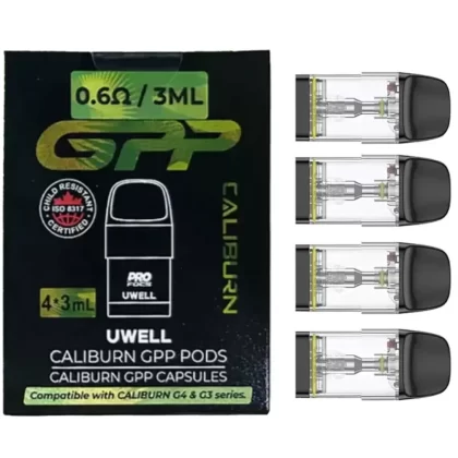 Uwell Caliburn GPP Replacement Pod Cartridge (4pcs/pack) - 0.6ohm XL SIDE-FILL - 3pcs/pack