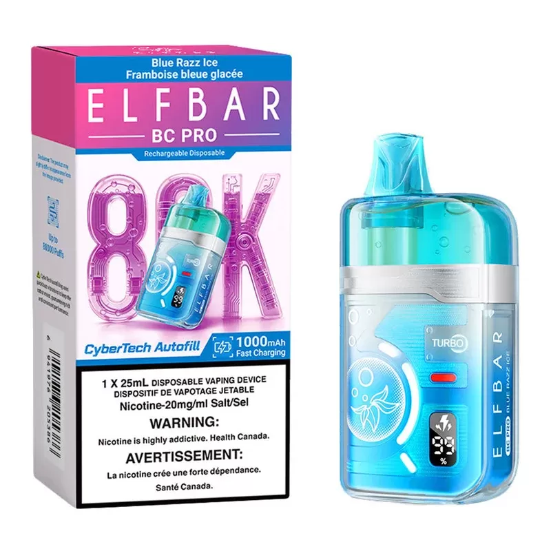 Elf Bar BC Pro 80K Disposable Vape Device – Blue Razz Ice 25ml