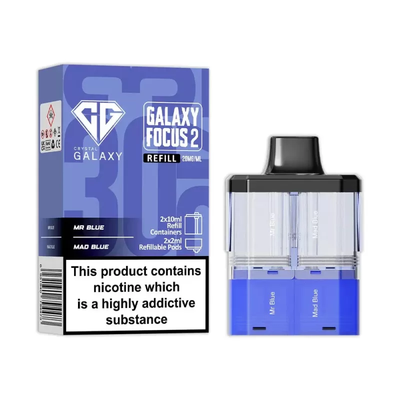 Crystal Galaxy Focus 2 Prefilled Pods - Cherry Sour Raspberry / Blueberry Cherry Cranberry