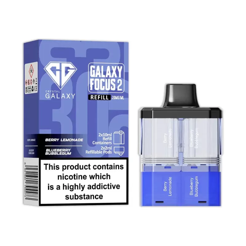 Crystal Galaxy Focus 2 Prefilled Pods - Cherry Sour Raspberry / Blueberry Cherry Cranberry - Image 2