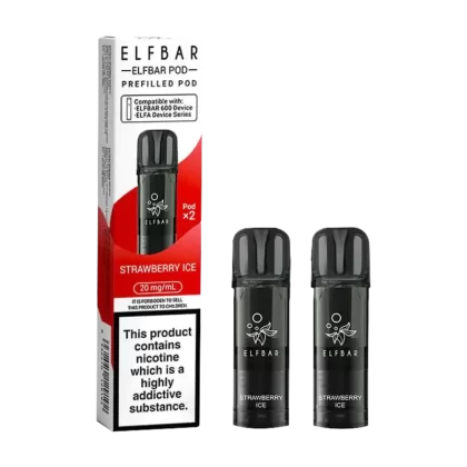 Strawberry Ice Elfbar 600 Pods - 20mg - Vape Product