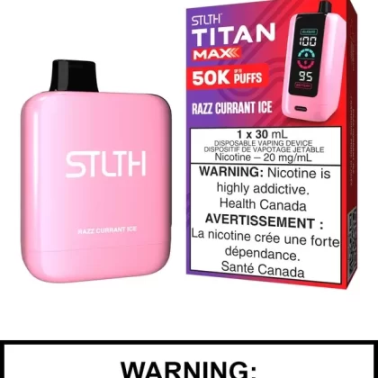 Razz Currant Ice STLTH Titan Max Disposable Vape
