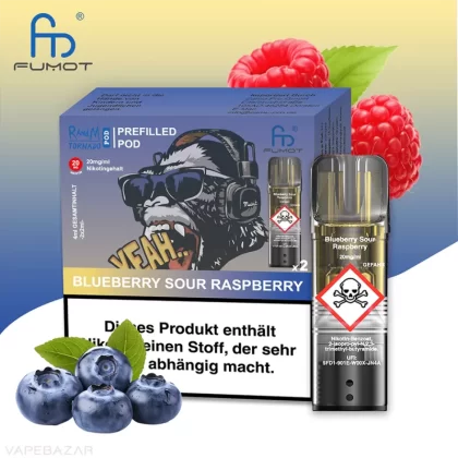 RandM Tornado Pods – Blueberry Sour Raspberry (2er Pack) - RandM / Blaubeere / Himbeere / ca. 1200 insgesamt / 20mg/ml