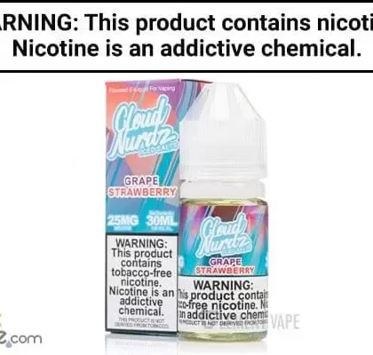 GRAPE STRAWBERRY ICED BY CLOUD NURDZ SALT 30ML - Vapejuice
