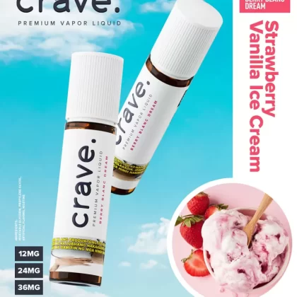 Crave 60ml 12/24/36mg 50vg/50pg - Berry Blanc Dream - Strawberry Vanilla Ice Cream / 36mg