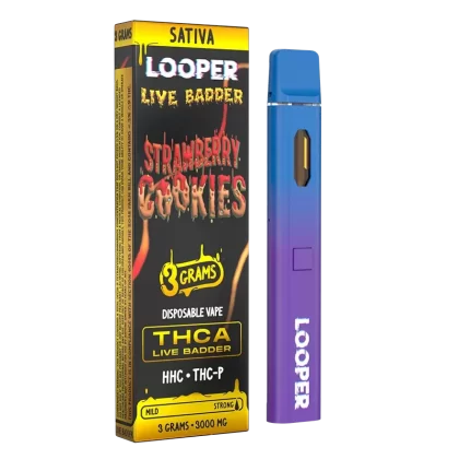 Looper Vape Live Badder 3g Disposable: Strawberry Cookies