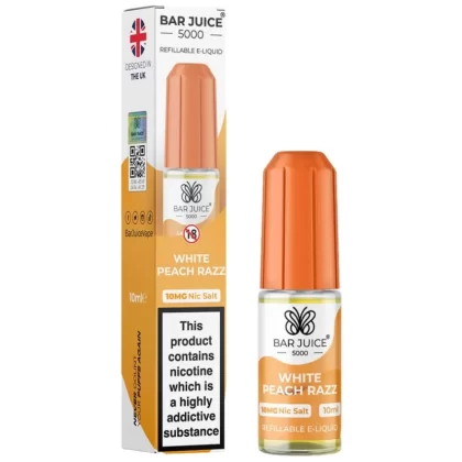 White Peach Razz Nic Salt E-Liquid by Bar Juice 5000 (10ml) - 20mg