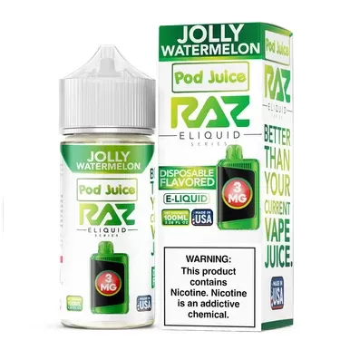 Jolly Watermelon Pod Juice x RAZ 100mL - Nicotine Level#0mg>3mg>6mg