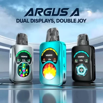 VOOPOO ARGUS A VAPE KIT - COLOR#Storm Silver>Phantom Purple>Racing Green>Phantom Black>Pearl White>Crystal Pink>Azure Blue>Phantom Red