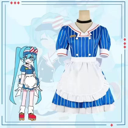 Teal Twin Tails Miku Hypnotist Girl Cosplay Costume - Stage Performer Outfit