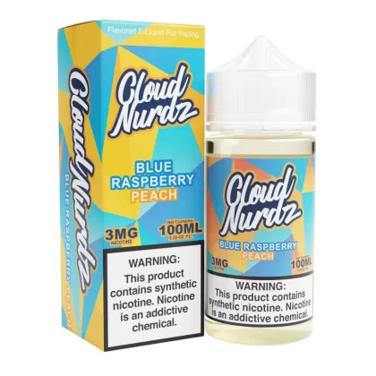 Cloud Nurdz Peach Blue Raspberry 100ml Synthetic Nic Vape Juice - Vape Product, Vape Product