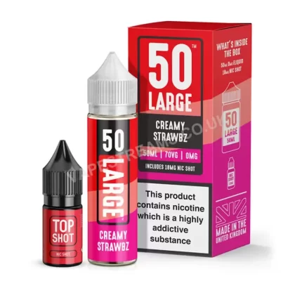 Creamy Strawbz by 50 Large Juice Short Fill - Vapestreams Co